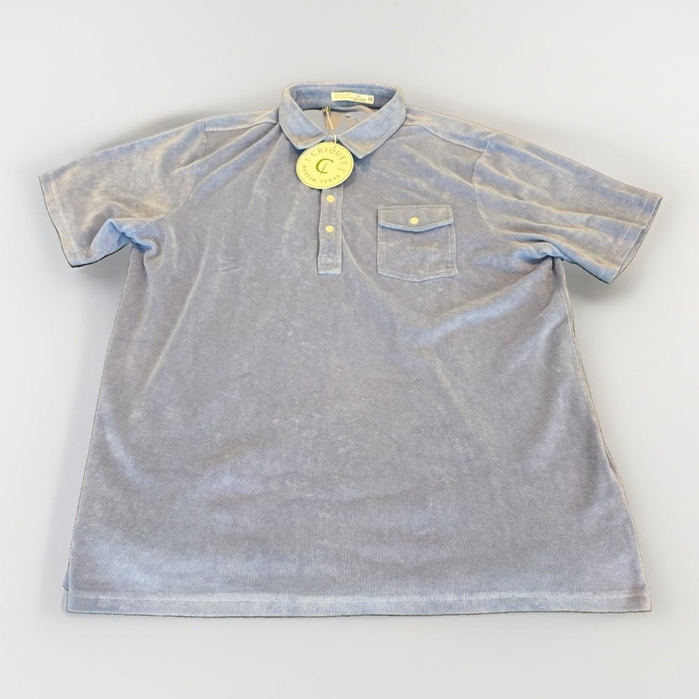 Criquet NWT XXL Terrycloth Polo, Resort & Golf Shirt Light Blue
